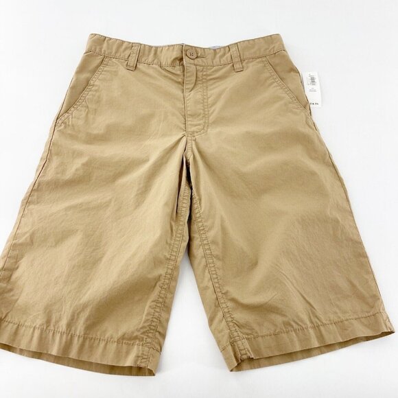 Old Navy Khaki Bermuda Shorts Size 12 Regular Cotton Blend Chino Boys New Youth - Picture 2 of 13